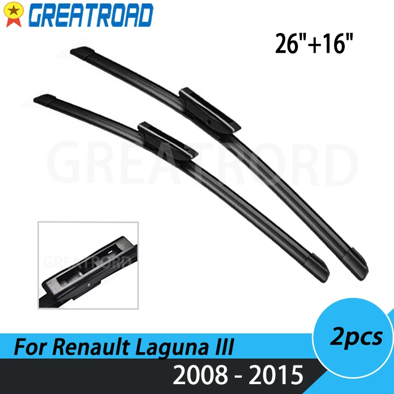 

Щетки стеклоочистителя LHD для Renault Laguna III 3 2008-2015, лобовое стекло, переднее стекло, 26 + 16 дюймов