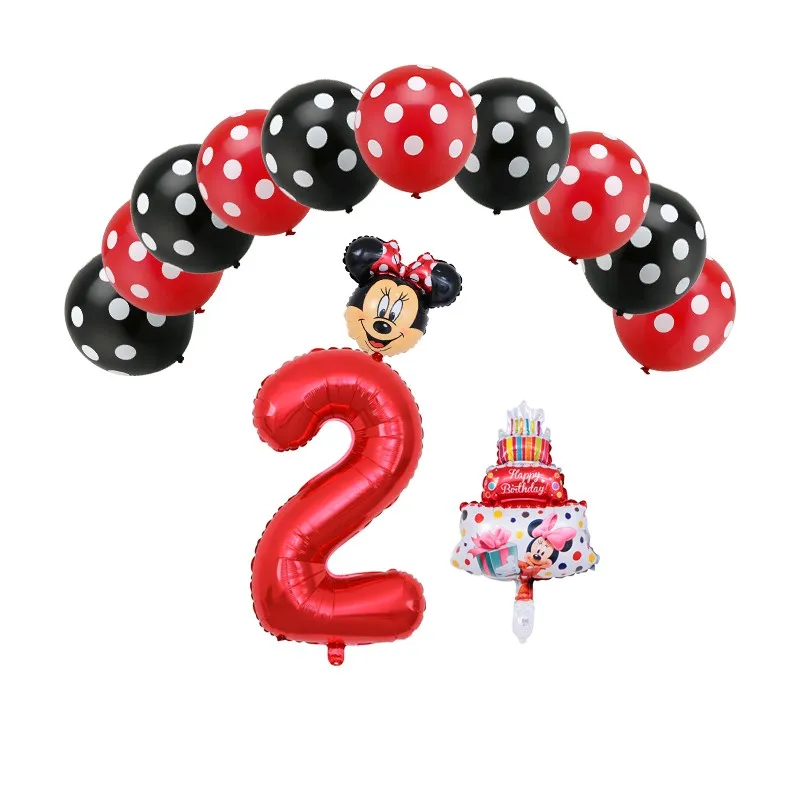 13PCS 13 шт. Микки Минни Маус 30 дюймов номер фольги Воздушные шары торт Baby Shower 1 2 3 4 5 6 ST День Рождения Декор детские игрушки Globos - Цвет: 13PCS