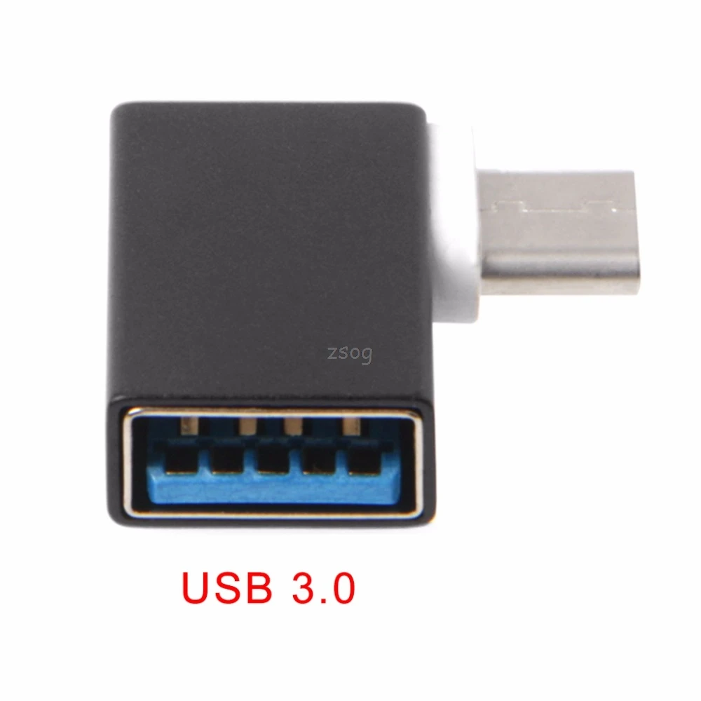 Портативный алюминиевый 90 градусов USB3.1 Type C к USB 3 0 Женский OTG конвертер данных для