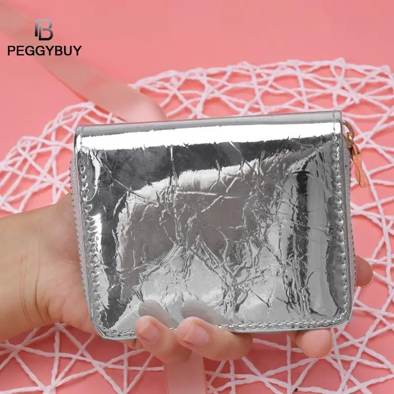 Клатч из искусственной кожи, Модный Блестящий кошелек, женская сумочка для карт, короткий кошелек, клатч, вечерняя сумочка, женские клатчи, мини сумочка