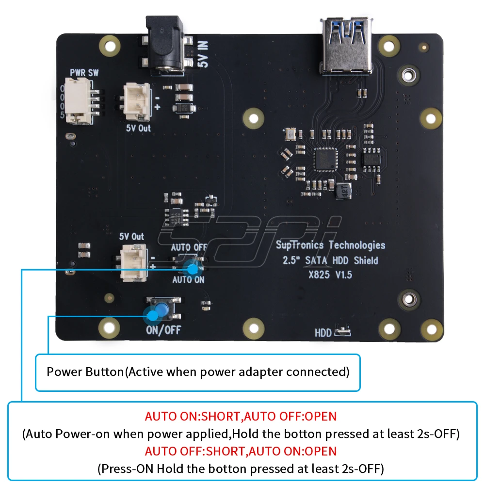 52Pi Новая версия! Raspberry X825 2 5 дюймов SATA HDD/SSD плата расширения хранения акриловый