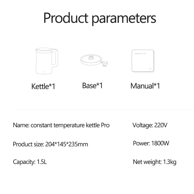 Kettle Smart Constant Temperature Control Agua 1.5L Aislamiento térmico Kettle Smart Constant Temperature Control Agua 1.5L Aislamiento térmico