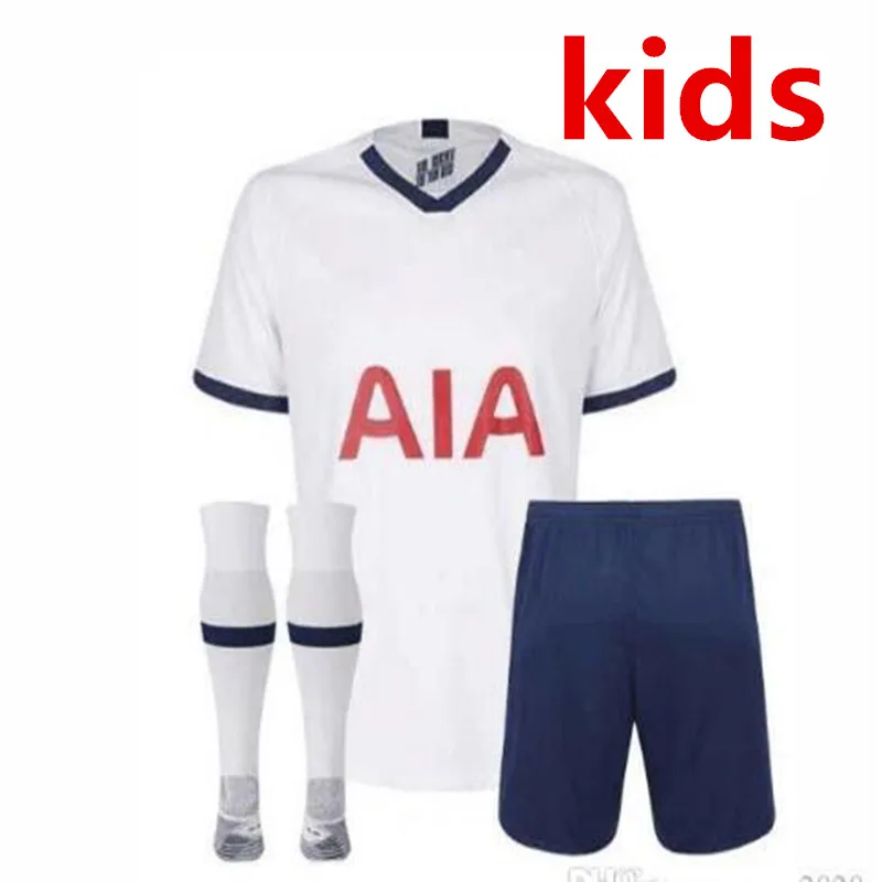 19 20/Tottenham Футбольная Футболка ERIKSEN DAVIES ROSE VERTONGHEN SANCHEZ SON KANE DELE NDOMBELE Детский комплект+ носки Tottenham jersey - Цвет: kids