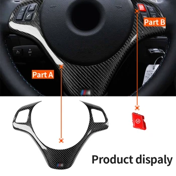 

Car Steering Wheel Cover Carbon Fiber Black For BMW 3 Series Replacement Useful