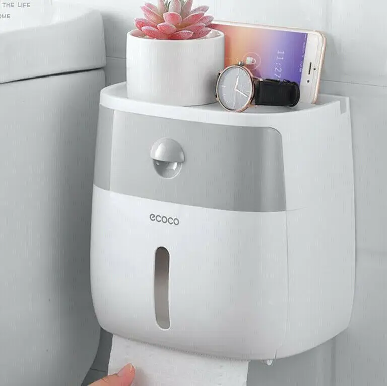 

Waterproof Wall Mounted Toilet Roll Holders Towel Bathroom Tissue Paper Box Rack Bathroom Toilet Tissue Paper Wall Mounted Hot