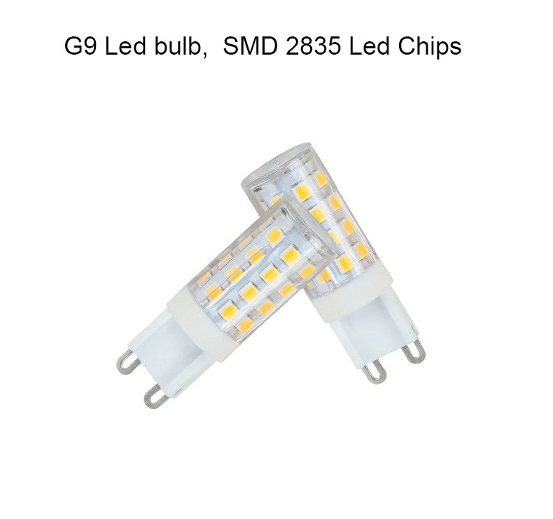 Керамика G9 светодиодный трубка 3W 5W 7W 9W AC 110V 220V G9 светодиодный светильник G9 светодиодный лампы 2835 Светодиодный чипы G9 светильник заменить 20/35/60/70 Вт галогенная лампа