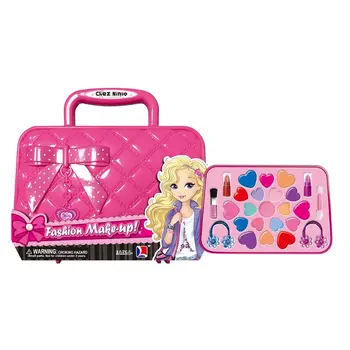 

1Set Preschool Girls Makeup Toys Pretend Play Playset Simulation Cosmetic Handbag Hair Salon Beauty Kit Children Kids Gifts