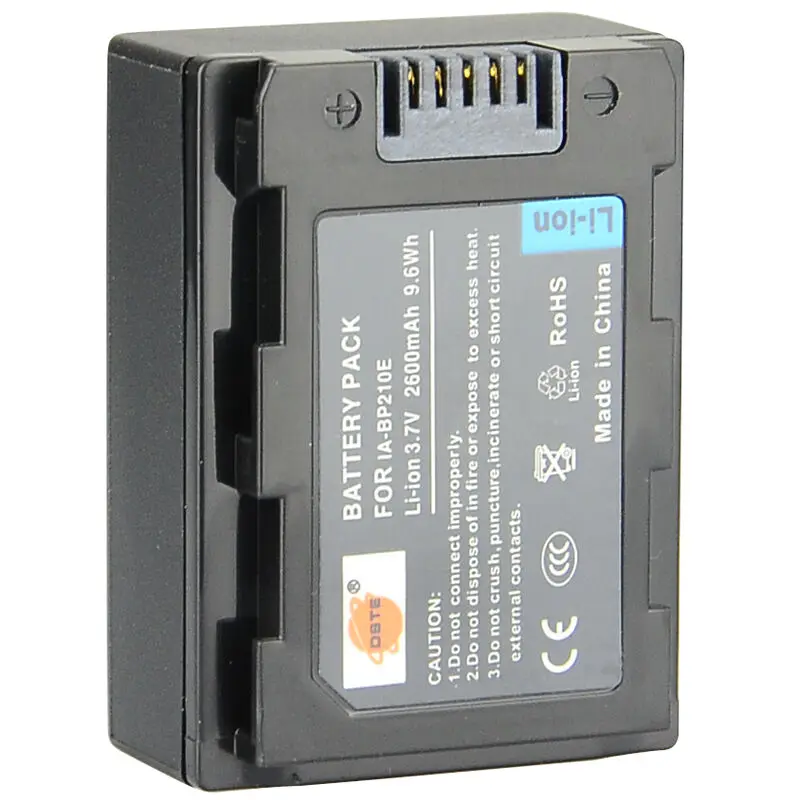 3 шт. 2600 мАч 3,7 V IA-BP210E BP210 DSTE Камера Батарея двойной Зарядное устройство для samsung SMX-F50 SMX-F70 HMX-H205 HMX-H300 HMX-S15 HMX-S16 - Цвет: 1BatteryOnly