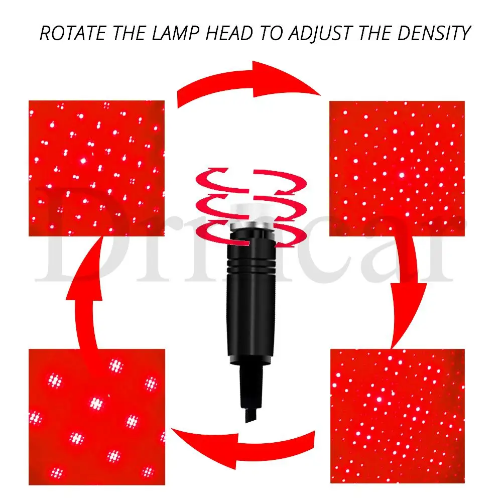 1х Автомобильный Usb светильник, Звездный потолочный светильник, лазерный проекционный декоративный светильник, автомобильная атмосферная крыша, полная звезд, для интерьера, комнаты, дома