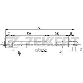 

Trunk shock absorber Ssangyong Kyron 05-zekkert art. gf-2097