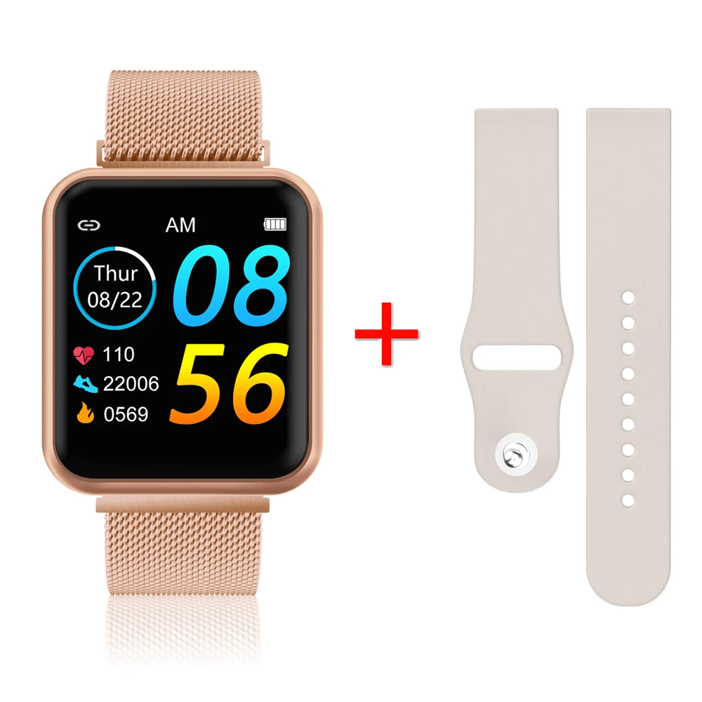 Женские водонепроницаемые Смарт-часы P70 P68 Plus Bluetooth Smartwatch для Apple IPhone Xiaomi монитор сердечного ритма фитнес-трекер - Цвет: gold gold