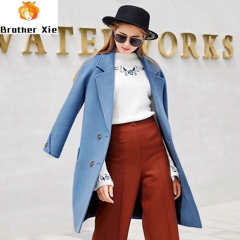 

Alytte woolen jacket Korean version of medium and long thicker warmer woolen overcoat