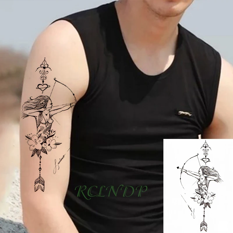 Waterproof Temporary Tattoo flower sexy girl heart arrow feather Sticker flash tatto fake tatoo large tattoos for women men lady - Цвет: Светло-зеленый