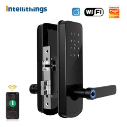 Intellithings Tuya Smart Electronic Fingerprint Lock with Doorbell Function WiFi APP Card Key Unlock Security For Home Apartment