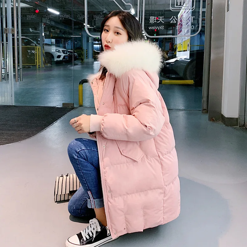 

China Gedi Love 2019 New Style Cotton Coat WOMEN'S Coat Winter Korean-style Waist Hugging Thick Cotton-padded Clothes Middle Lon