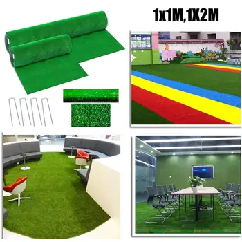

Green Artificial Grassland Plant Mat Synthetic Landscape Lawn Garden Carpet School Playground Football Field Gardening Carpet