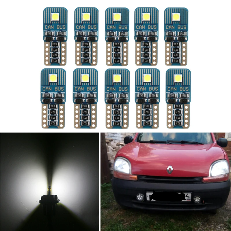10x без ошибок W5W T10 194 168 светодиодный для Renault Megane 2 3 Duster Clio Logan Captur Scenic Trafic