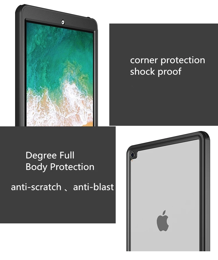 Чехол для iPad Pro 9,7 Air2 водонепроницаемый чехол для подводной съемки 360 градусов Полная защита прозрачный противоударный снегозащитный чехол для iPad