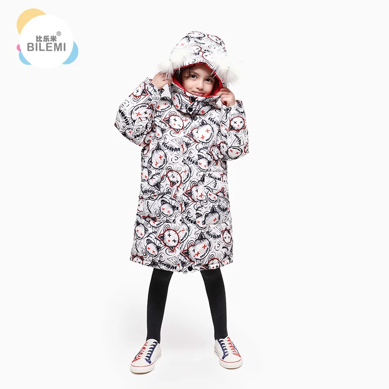 Bilemi/зимние пальто и куртки для маленьких девочек-подростков
