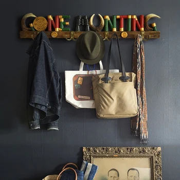 

European retro creative decorative hook antique wall hook American clothes coat rack porch hanger Vintage decoration home