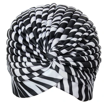 

Hot-Bonnet Hat Turban pleated Wrap Head Indian Scarf extensible fabric for woman
