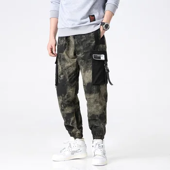 

New Cargo Pants Camouflage Color Block Men Harajuku Pant Joggers Streetwear Pocket Retro Camo Harem Pant Trousers Baggy
