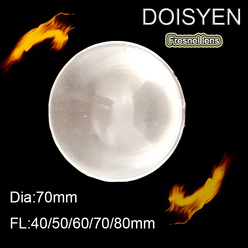 Dia.70mm линза Френеля пластиковый проектор светодиодная солнечный концентратор