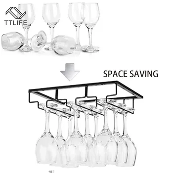 

Rack-wall-mounted Wine Glass Rack Under The Cabinet Glass Storage Rack Metal Storage Rack Suitable for Bar and Kitchen Black