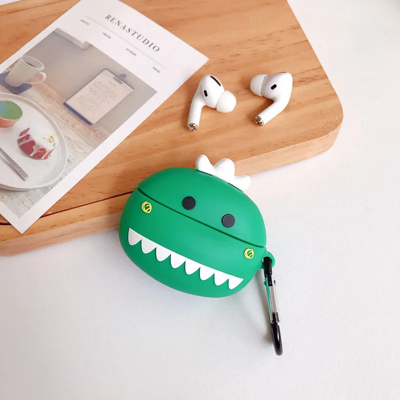 Чехол для наушников Airpod с мультяшным динозавром для Airpods 3, силиконовый чехол, забавные аксессуары, Защитные чехлы для ключей