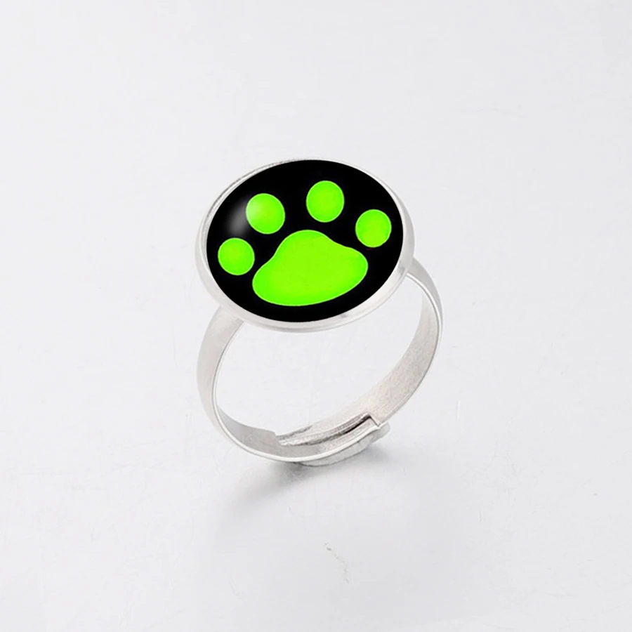 

Fashion Jewellery Ladybug Cat Noir Cartoon Noir Green Pawprint Ring men and women Jewelry Christmas Gift