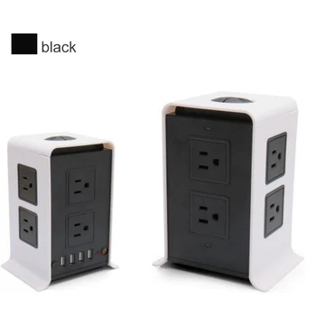 

Multi Power Strip Vertical US Plug 8 Way Outlets Sockets with USB Surge Protector Circuit Protection 2m Extension Cord