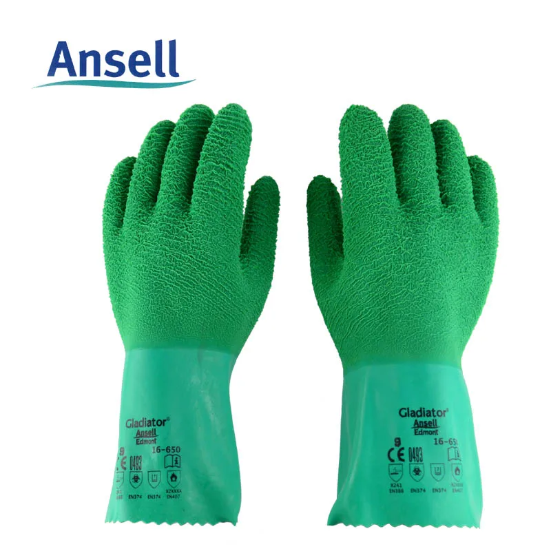 Ansell термостойкие резиновые рабочие Утепленные перчатки высокотемпературные износостойкие водонепроницаемые керамические рыболовные защитные перчатки - Цвет: 1 pair