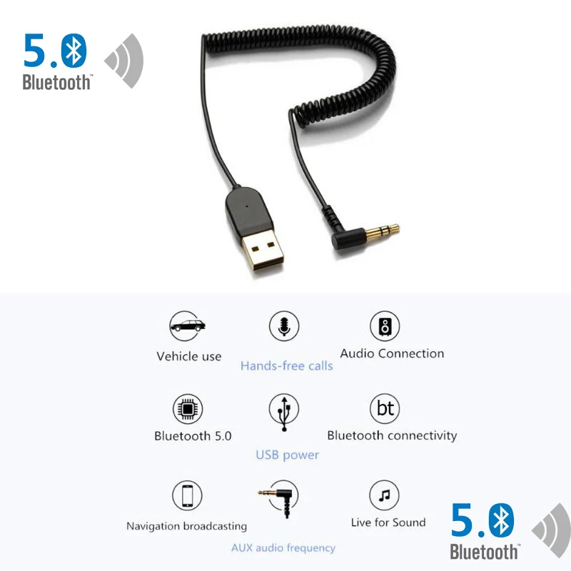 Беспроводной bluetooth-приемник аудио адаптер с 3,5 мм разъем и гибкий кабель для подключения автомобиля с телефоном беспроводной связи