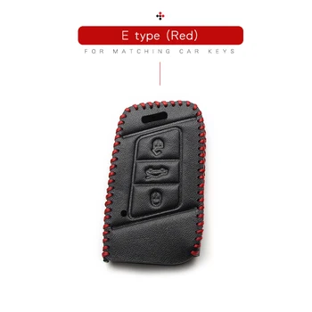

Leather Car Key Cover Shell Case For Volkswagen Tiguan MK2 Magotan Golf Passat B8 CC Beetle 2016 2017 2018 For Skoda Superb A7