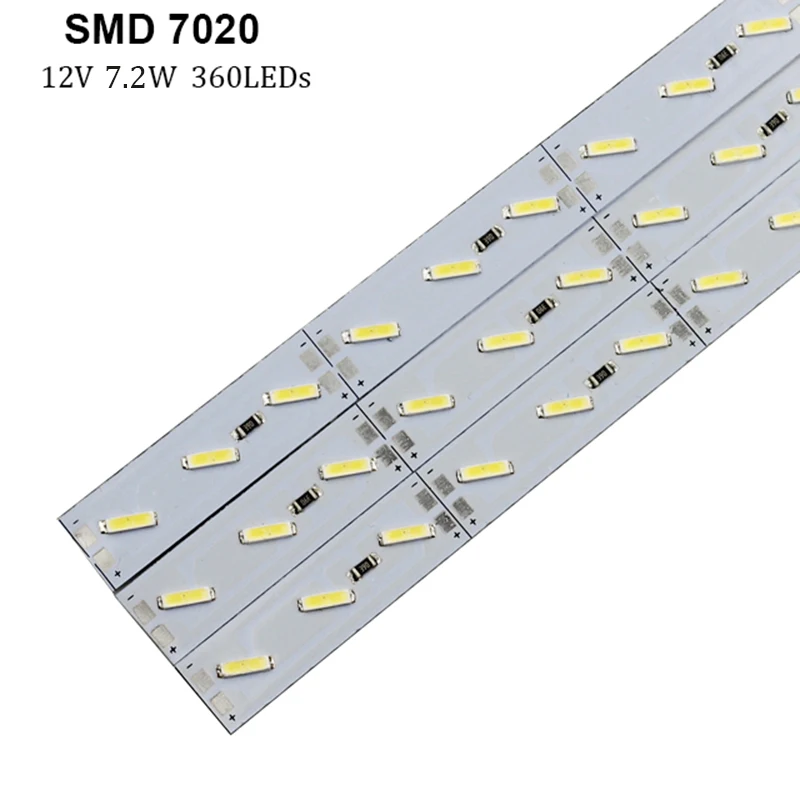 10 шт./лот 50 см светодиодный бар светильник SMD 8520 7020 5730 5050 2835 DC12V светодиодный жесткой полосы белый теплый холодный RGB под шкаф Кухня - Испускаемый цвет: 7020 SMD