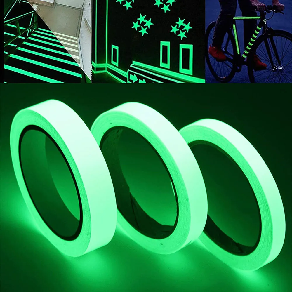 Self-adhesive Luminous Tape Glow In The Dark Tape Emergency In The Dark Afety Stage Stickers Home Party Supplies Decor Warn fluorescent tape luminous tape
