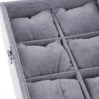

Jewelry Display Tray With Lid 6 Slots Bracelet Watch Velvet Display Case Box