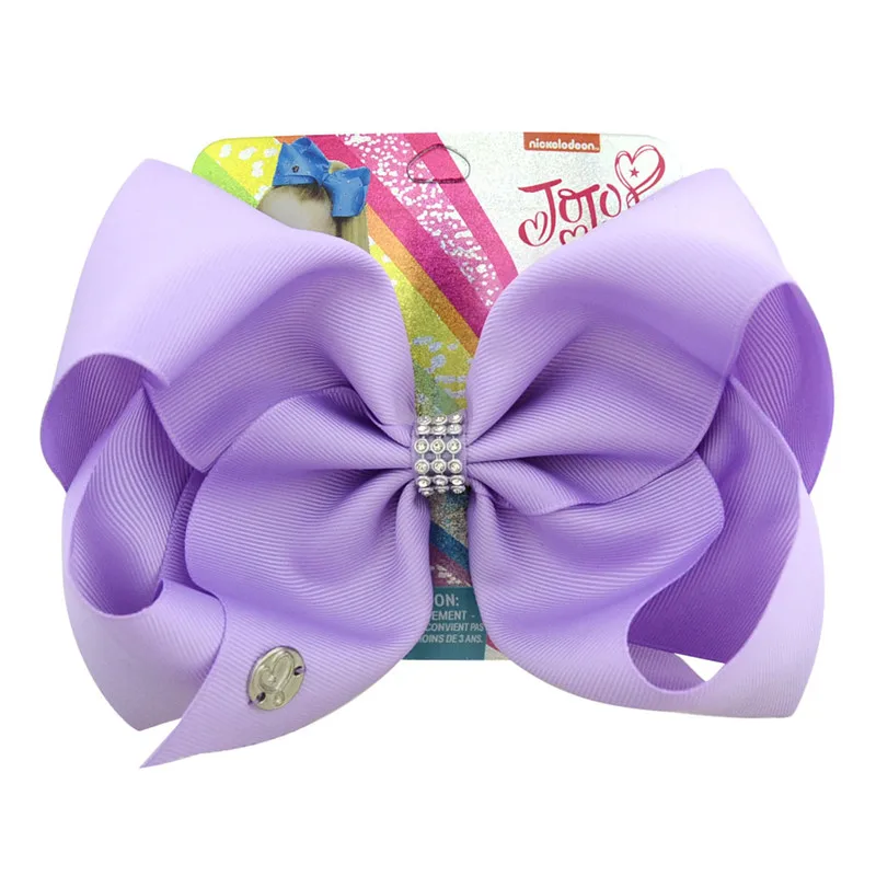 Бант для волос Jojo 8 дюймовый однотонный с большим бантом лента в рубчик ручной