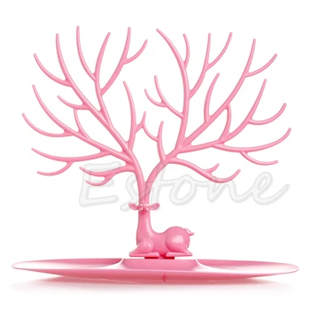 

Display Jewelry Tree Deer Stand Holder Rack Show Earring Necklace Ring Retro 634D