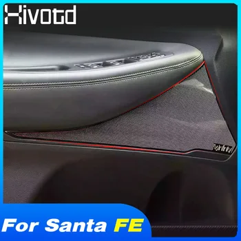 

Hivotd For Hyundai Santa Fe 2019 2020 Car Front door speaker Stainless Audio trumpet tweeter horn cover car interior accessories