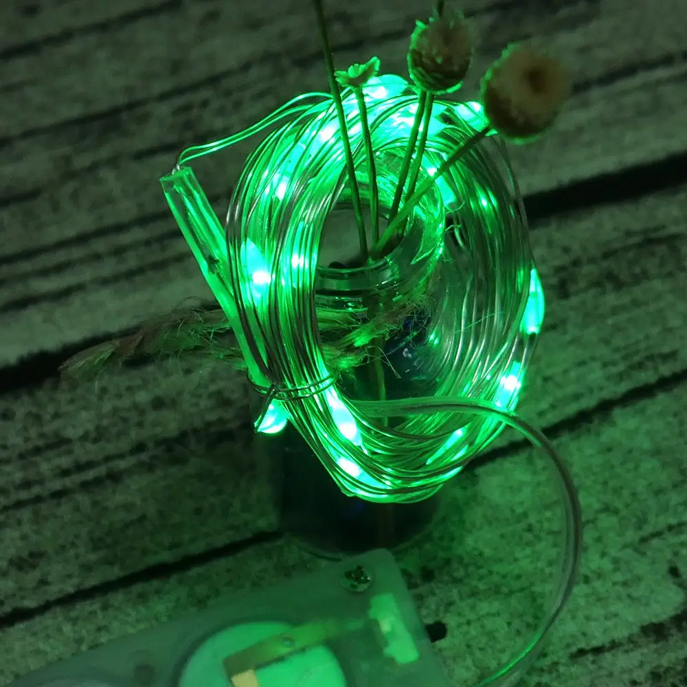 Мини светодиодный гирлянды 2 м 20 светодиодный s медная проволочная Гирлянда для дома, Рождества, свадьбы, вечеринки, украшения, питание от батареи 6 В, сказочный свет - Цвет: green