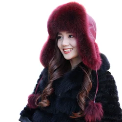 Winter Warm Faux Fur Hat Korean Fashion Hat Female Thick Comfortable Warm Ski Hat Ear Protection for Autumn and For Winter