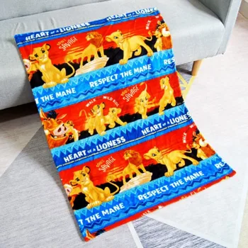 

Disney Blue and Yellow Simba Lion King Nala Warm Flannel Blanket for Toddler Boys Girls Christmas Gift 100x155cm NEW YEAR Gifts