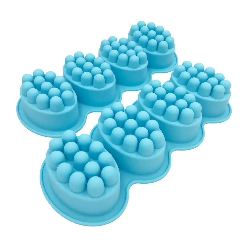 

4 Cavity Silicone Mold For Making Soaps Massage Therapy Bar Soap Making Tools DIY Homemade Oval Soaps Mould Silicone Soap Form