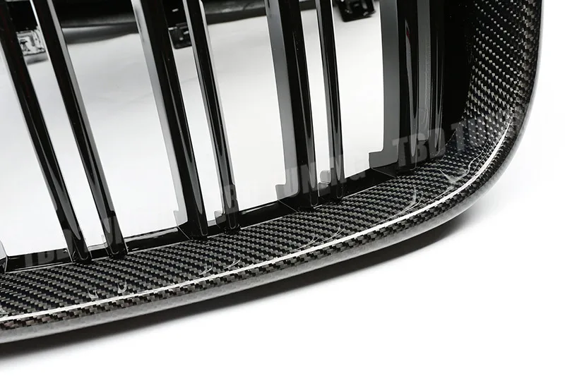 Двойные рейки Передняя решетка для BMW X3 G01/X4 G02 глянцевая черная и Трехцветная передняя решетка из углеродного волокна