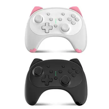 

Cute Cat Gamepad Wireless Bluetooth Game Remote Controller Joystick Double Vibration Game Pad for Switch Pro Switch Lite