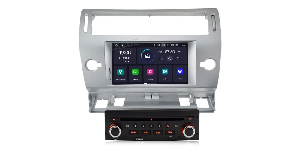 1 Din 7 дюймов Android 9,0 4+ 64G Восьмиядерный автомобильный dvd-плеер для Citroen C4 Quatre Triumph wifi gps навигация Радио стерео wifi BT