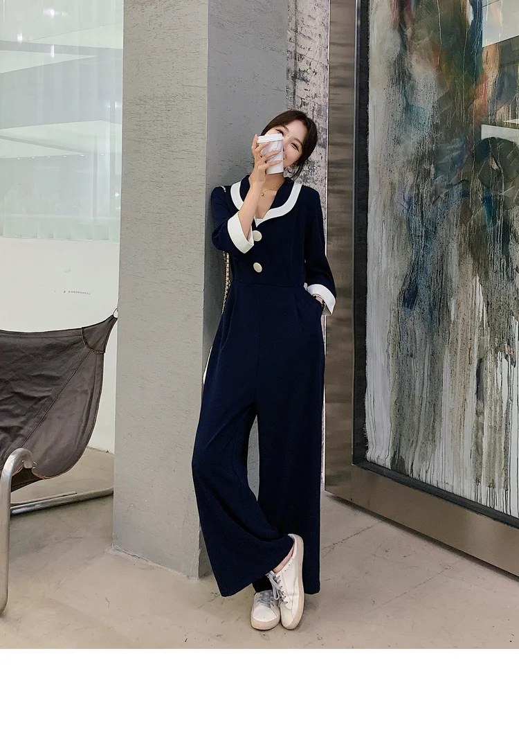 Women New Three-quarter Sleeve Wide Leg Pants Jumpsuits Loose Casual Straight Trouser Overalls Rompers Womens Jumpsuit 2020 Women New Three-quarter Sleeve Wide Leg Pants Jumpsuits Loose Casual Straight Trouser Overalls Rompers Womens Jumpsuit 2020