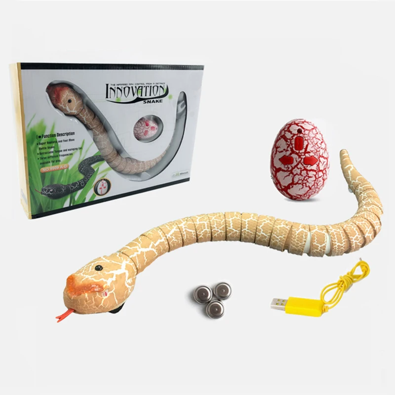Remote Control Snake Toy Simulation Rechargeable RC Snake Toy Halloween Funny Toys Realistic Rattlesnake Snake Simulation Animal Toy Blue 