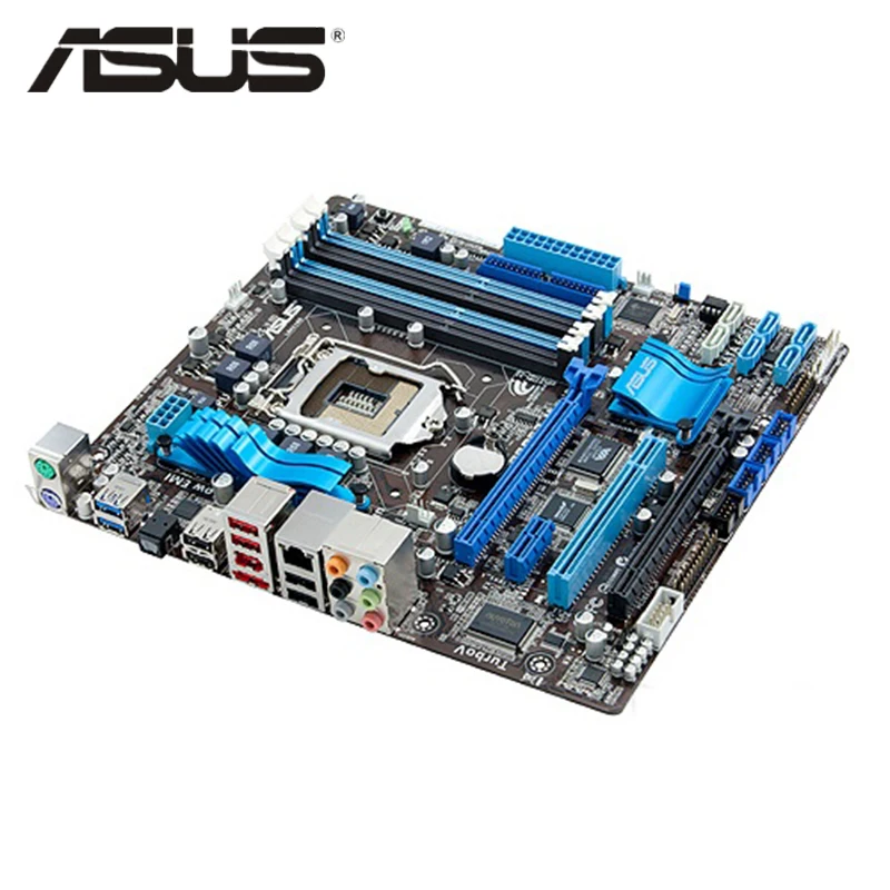 Оригинальная материнская плата ASUS P8P67-M 1600 МГц DDR3 P8 P67 M u ATX USB 3,0 LGA 1155 PCI-E X16 для настольных ПК, материнская плата P8P67M
